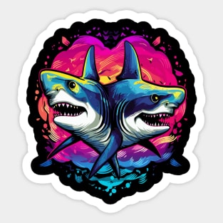 Shark Couple Valentine Sticker